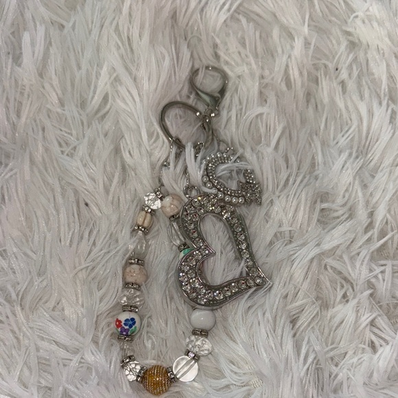 Accessories - *62* Silver Heart Charm bag/Keychain